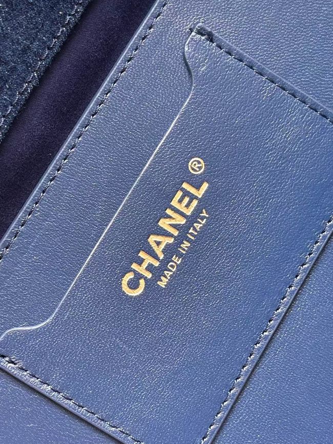 CHANEL Large Tote AS5952 Beige & blue CHANEL Large Tote AS5952 Beige & blue