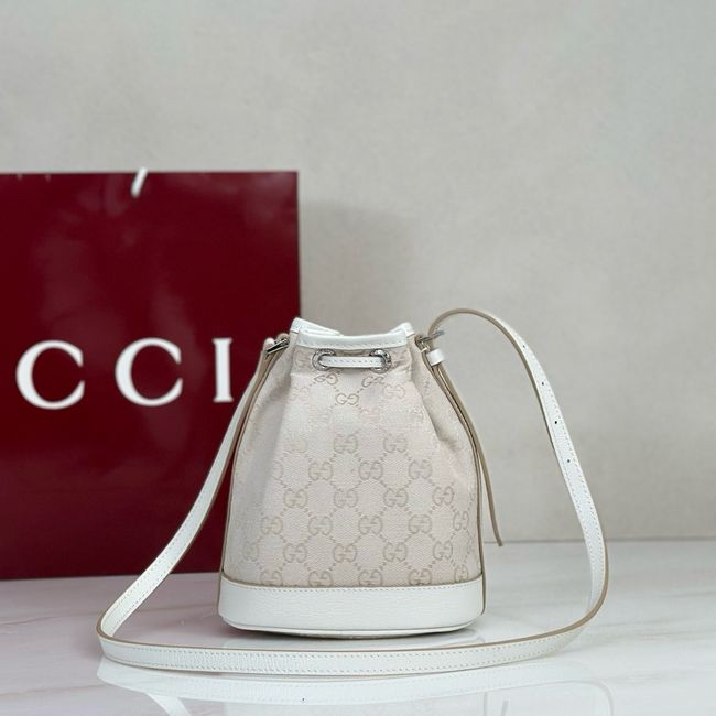 Gucci Mini bucket bag with Gucci plaque 875802 Ivory
