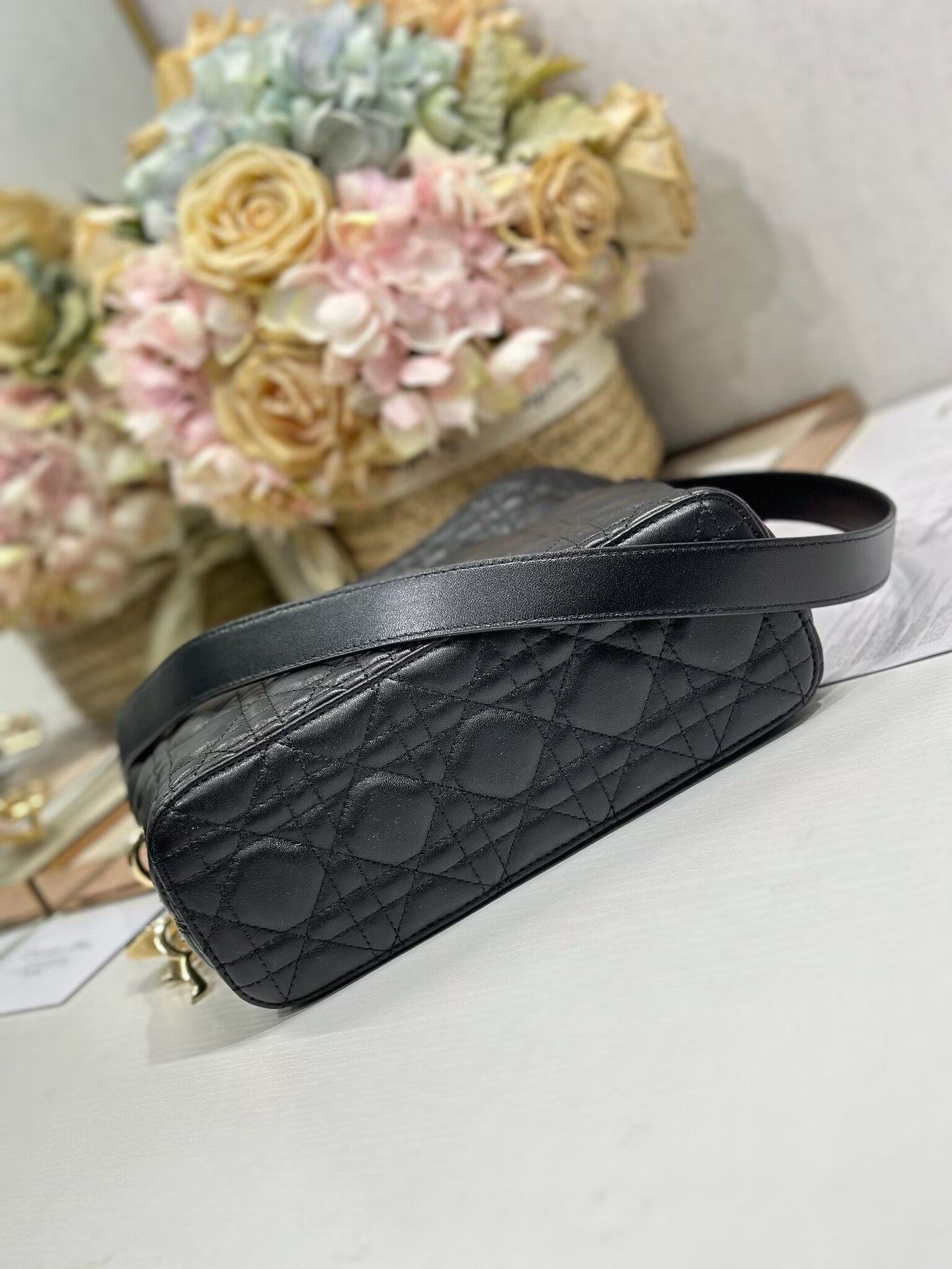 DIOR Original Leather Tote Handbag 1538 Black