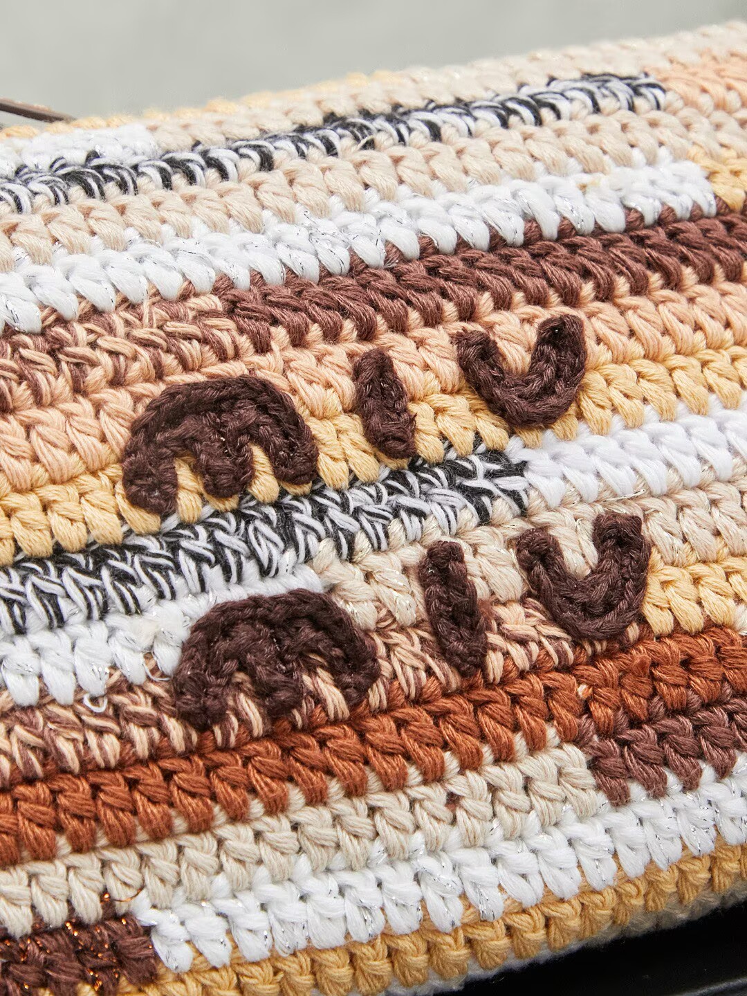 Miumiu Rainbow Weaving Top handle bag 5NE841 Fabrice Brown
