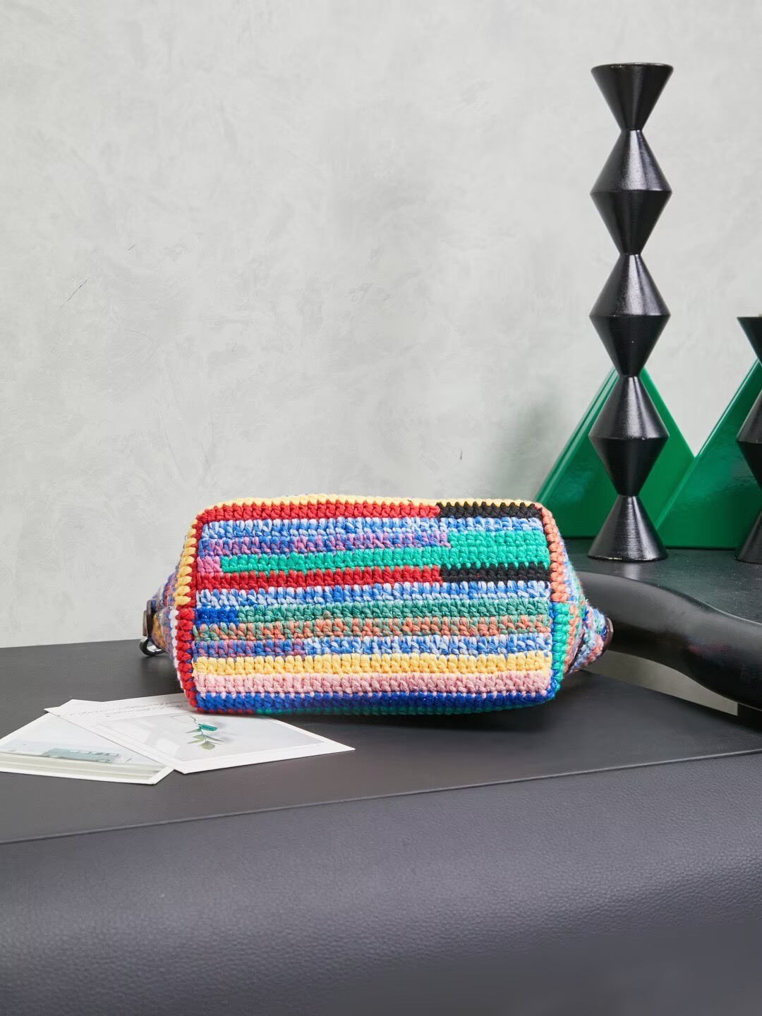Miumiu Rainbow Weaving Top handle bag 5NE841 Rainbow Fabric