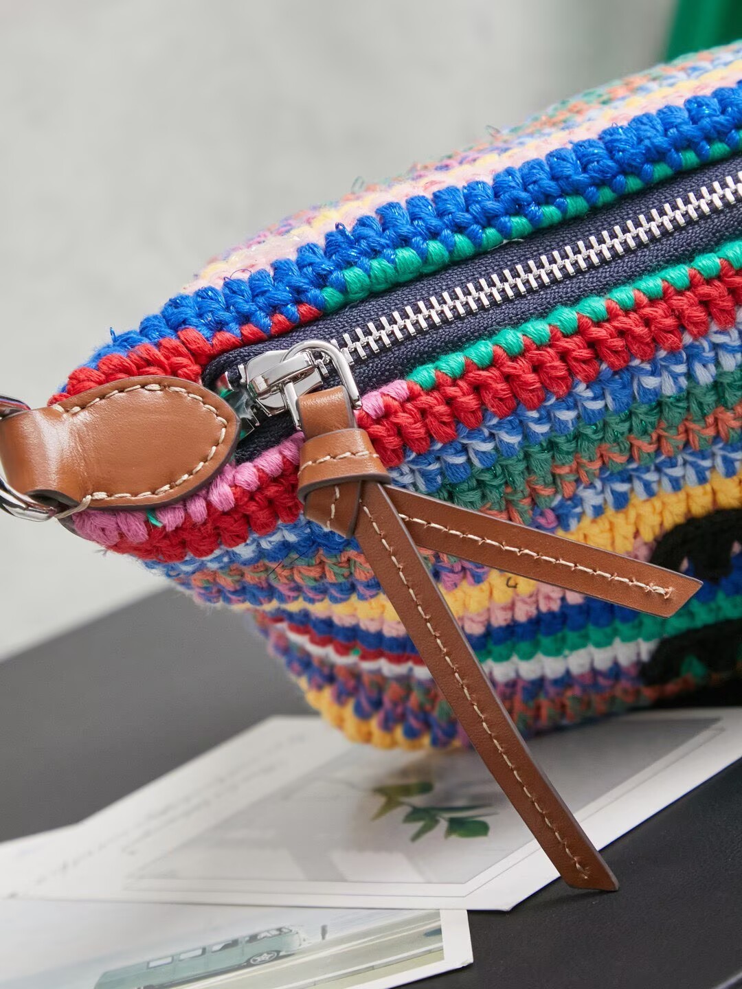 Miumiu Rainbow Weaving Top handle bag 5NE841 Rainbow Fabric