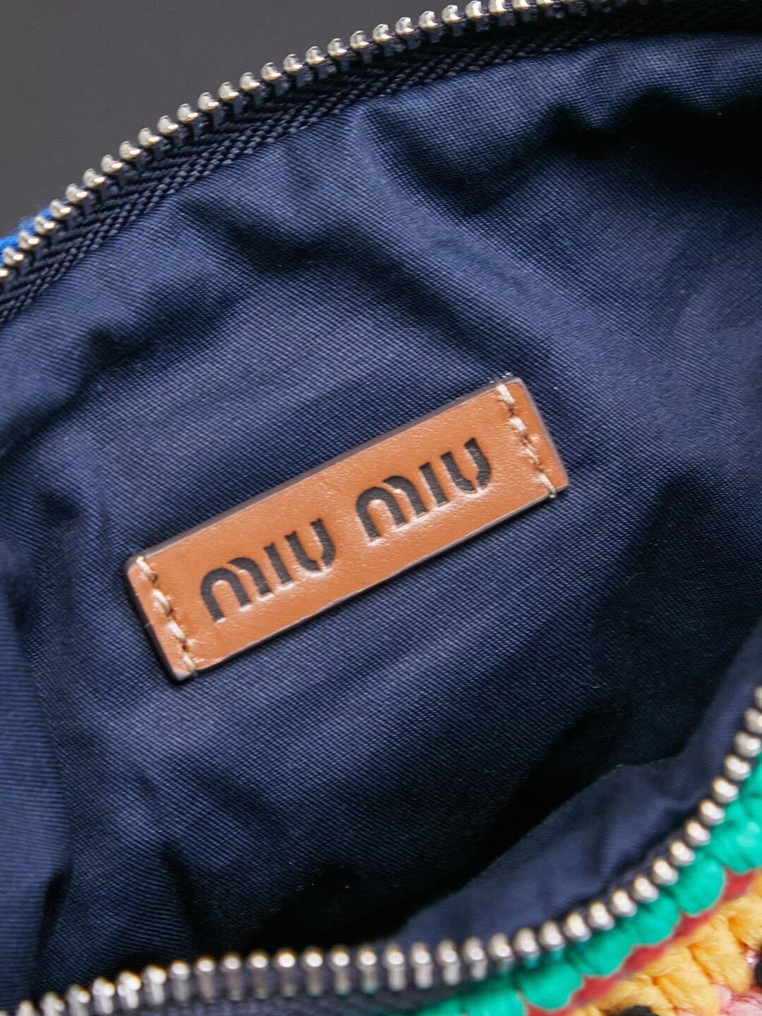 Miumiu Rainbow Weaving Top handle bag 5NE841 Rainbow Fabric