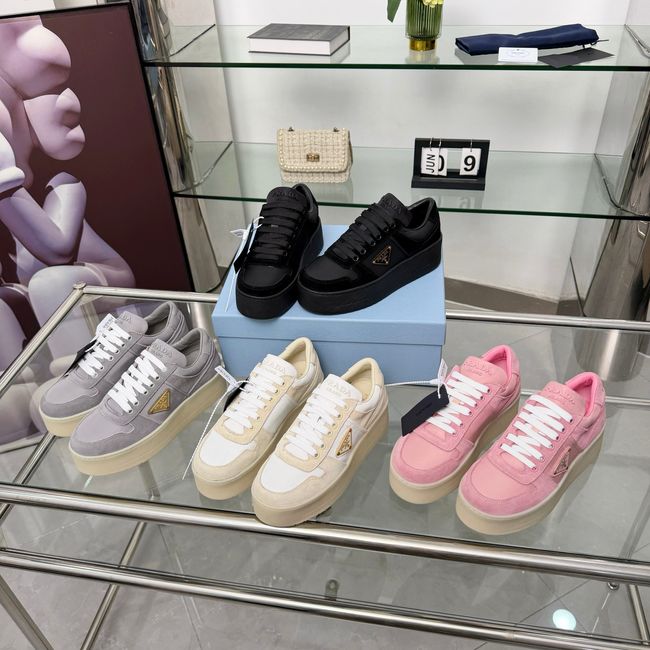 Prada Downtown Bold Re-Nylon and suede sneakers 1E792M-1
