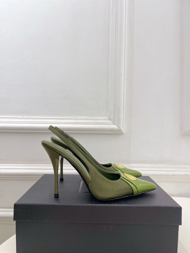 Saint Laurent LOUIS slingback pumps in patent leather and satin CN1000-1