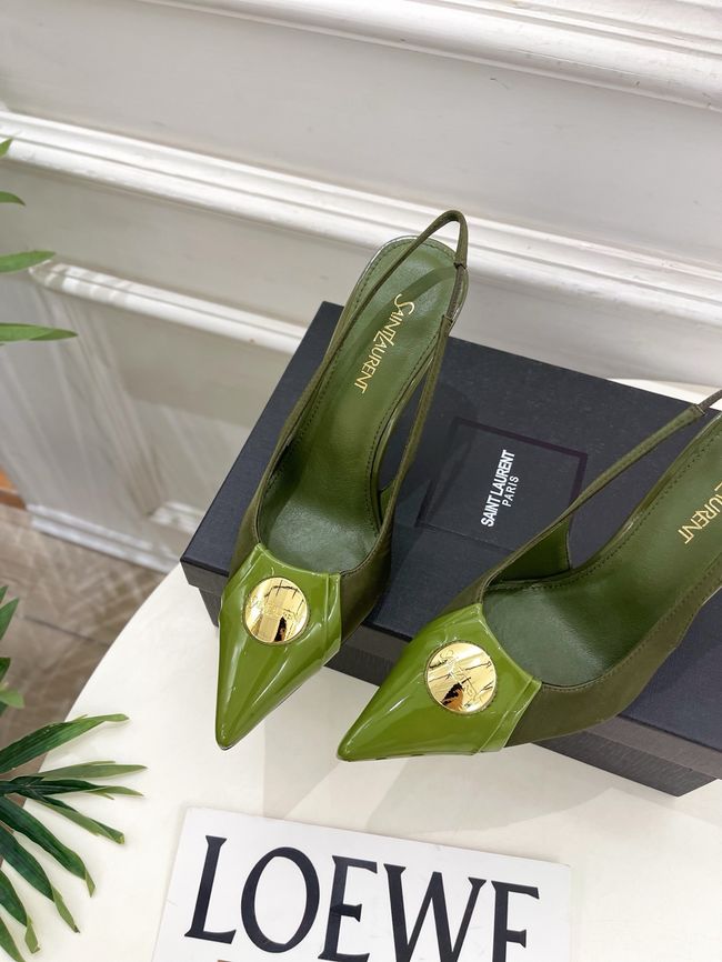 Saint Laurent LOUIS slingback pumps in patent leather and satin CN1000-1 Saint Laurent LOUIS slingback pumps in patent leather and satin CN1000-1