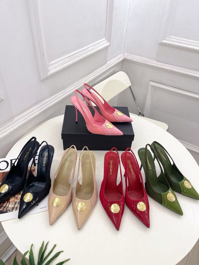 Saint Laurent LOUIS slingback pumps in patent leather and satin CN1000-1 Saint Laurent LOUIS slingback pumps in patent leather and satin CN1000-1