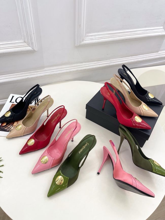 Saint Laurent LOUIS slingback pumps in patent leather and satin CN1000-2 Saint Laurent LOUIS slingback pumps in patent leather and satin CN1000-2
