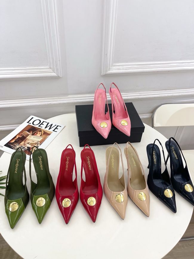 Saint Laurent LOUIS slingback pumps in patent leather and satin CN1000-3 Saint Laurent LOUIS slingback pumps in patent leather and satin CN1000-3