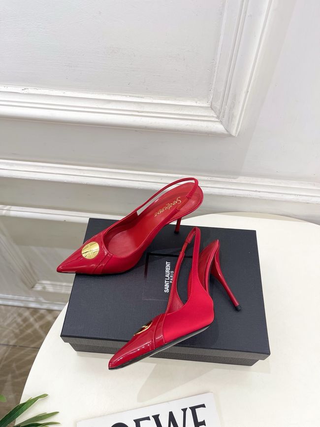 Saint Laurent LOUIS slingback pumps in patent leather and satin CN1000-3 Saint Laurent LOUIS slingback pumps in patent leather and satin CN1000-3