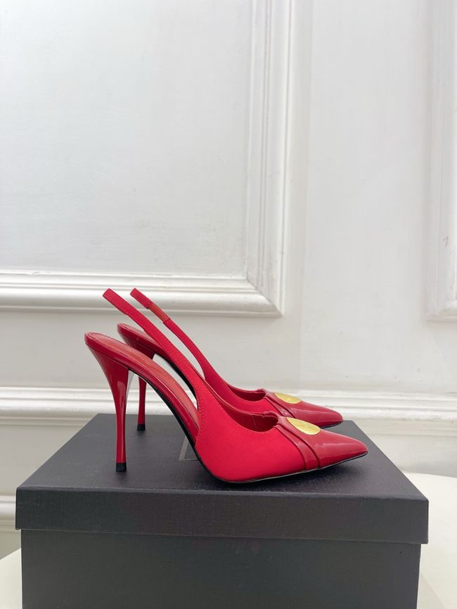 Saint Laurent LOUIS slingback pumps in patent leather and satin CN1000-3
