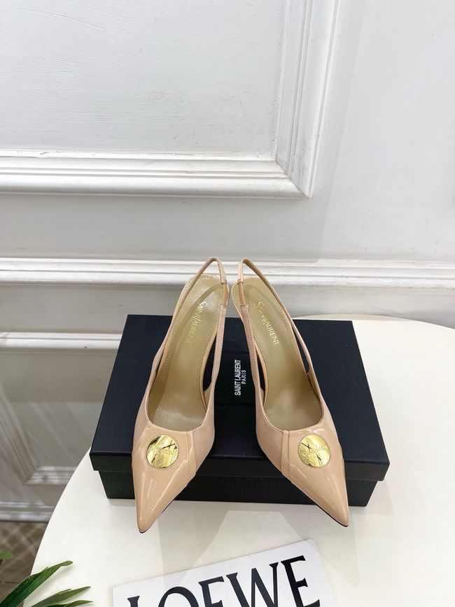 Saint Laurent LOUIS slingback pumps in patent leather and satin CN1000-4 Saint Laurent LOUIS slingback pumps in patent leather and satin CN1000-4