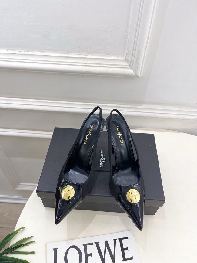 Saint Laurent LOUIS slingback pumps in patent leather and satin CN1000-5 Saint Laurent LOUIS slingback pumps in patent leather and satin CN1000-5