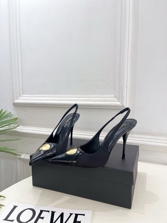 Saint Laurent LOUIS slingback pumps in patent leather and satin CN1000-5 Saint Laurent LOUIS slingback pumps in patent leather and satin CN1000-5