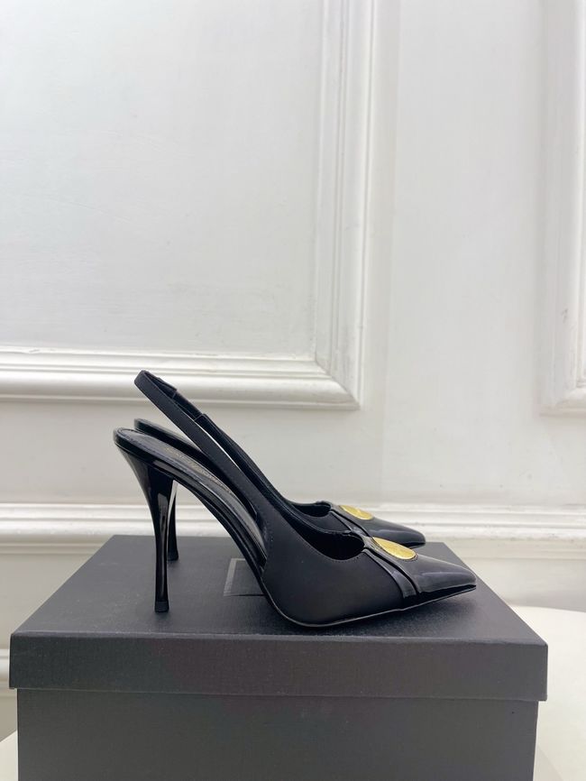 Saint Laurent LOUIS slingback pumps in patent leather and satin CN1000-5