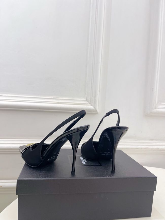 Saint Laurent LOUIS slingback pumps in patent leather and satin CN1000-5 Saint Laurent LOUIS slingback pumps in patent leather and satin CN1000-5
