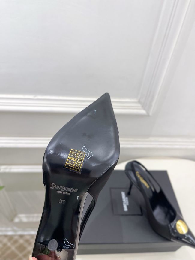 Saint Laurent LOUIS slingback pumps in patent leather and satin CN1000-5 Saint Laurent LOUIS slingback pumps in patent leather and satin CN1000-5