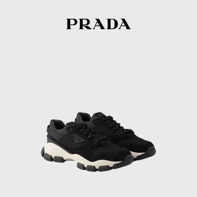 Prada Mesh fabric and suede sneakers 1E506O-2