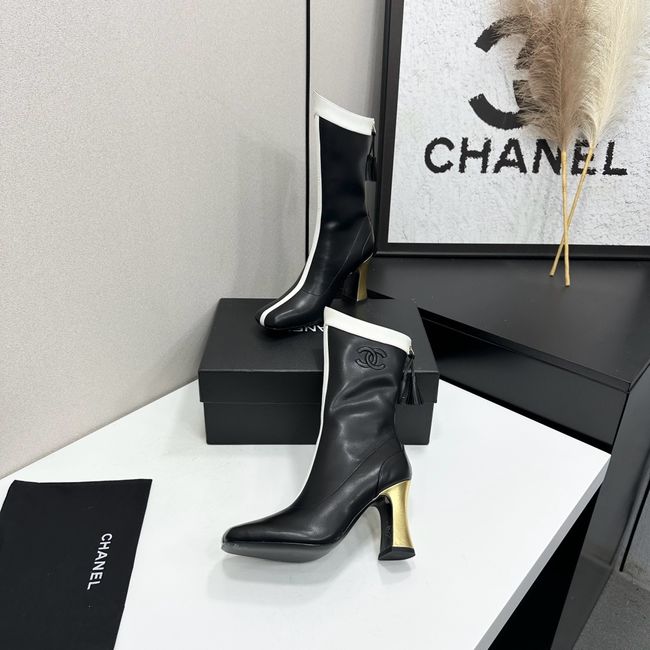 Chanel Mid-Calf Boots Calfskin 64176-7