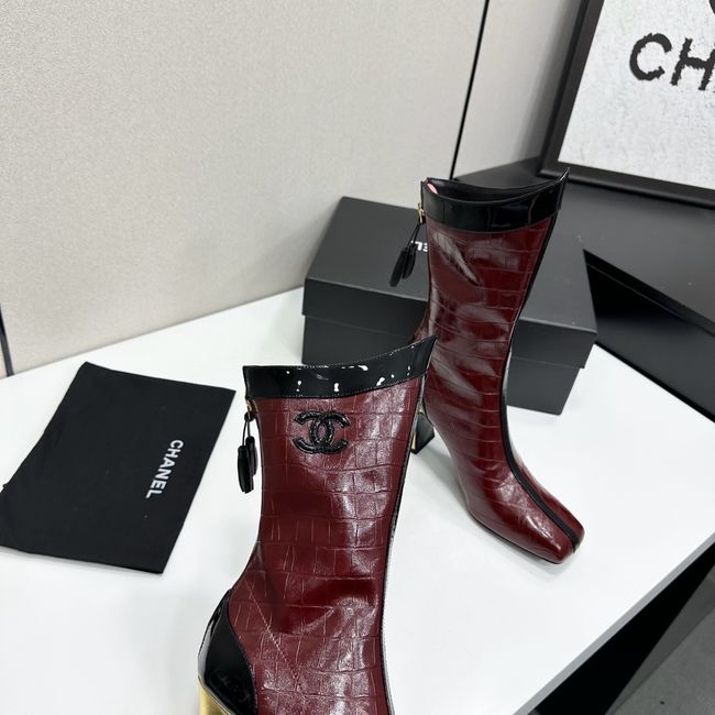 Chanel Mid-Calf Boots Shiny Calfskin 64176-1