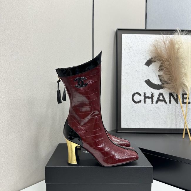 Chanel Mid-Calf Boots Shiny Calfskin 64176-1