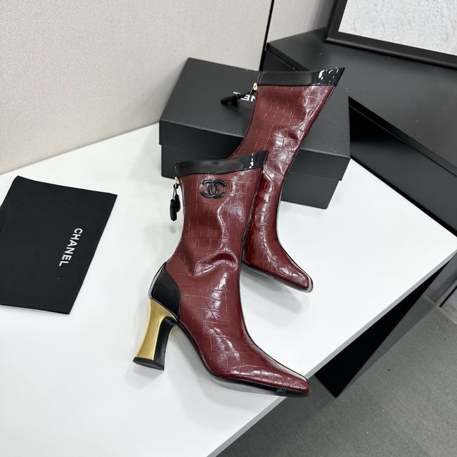 Chanel Mid-Calf Boots Shiny Calfskin 64176-1