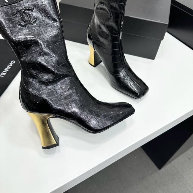 Chanel Mid-Calf Boots Shiny Calfskin 64176-2