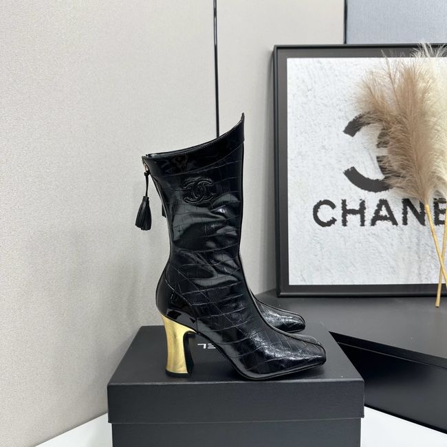 Chanel Mid-Calf Boots Shiny Calfskin 64176-2