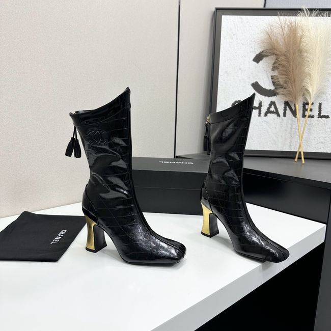 Chanel Mid-Calf Boots Shiny Calfskin 64176-2