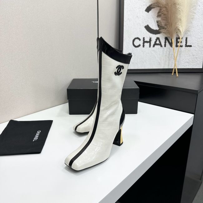 Chanel Mid-Calf Boots Shiny Calfskin 64176-3