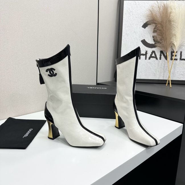 Chanel Mid-Calf Boots Shiny Calfskin 64176-3