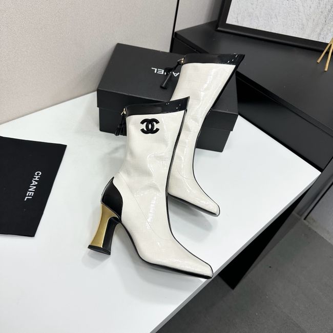 Chanel Mid-Calf Boots Shiny Calfskin 64176-3