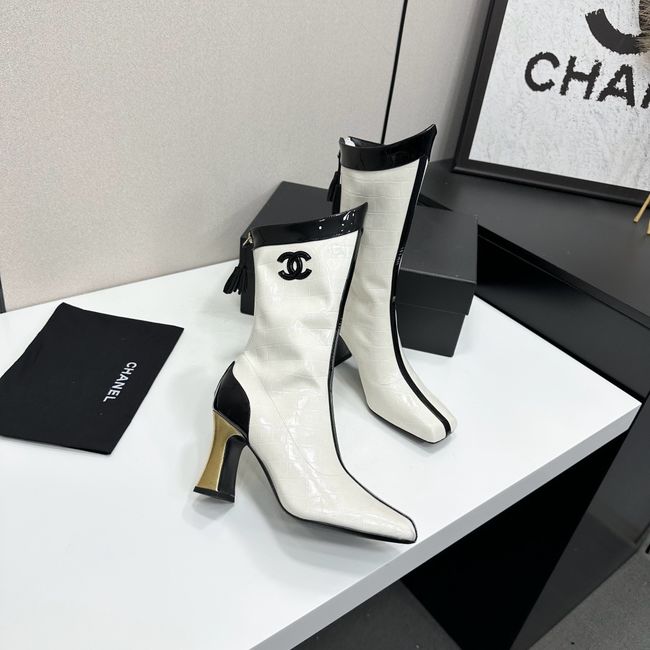 Chanel Mid-Calf Boots Shiny Calfskin 64176-3