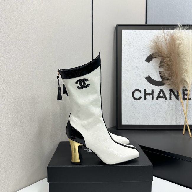 Chanel Mid-Calf Boots Shiny Calfskin 64176-3