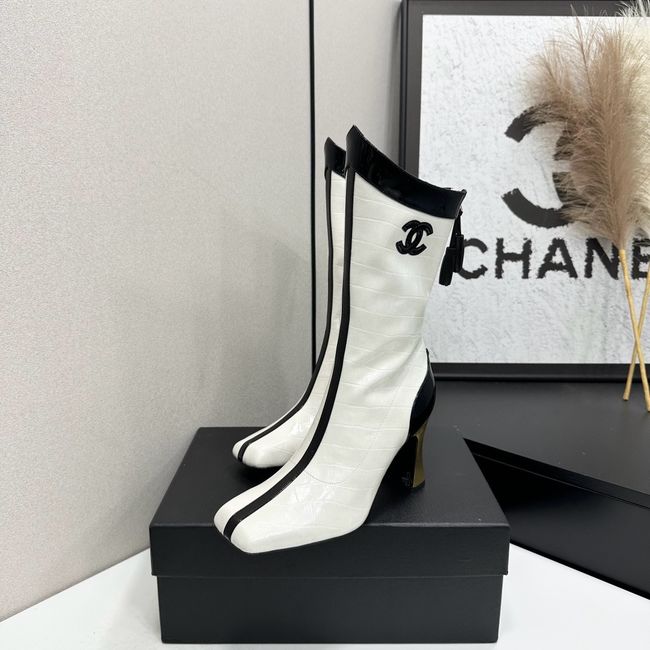 Chanel Mid-Calf Boots Shiny Calfskin 64176-3