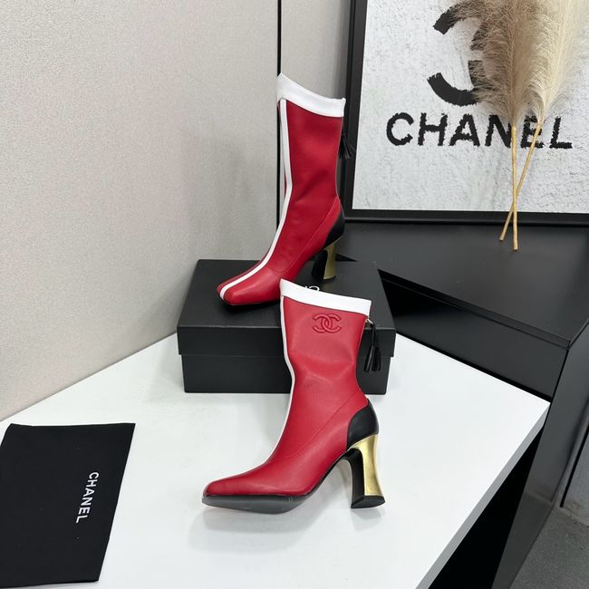 Chanel Mid-Calf Boots Shiny Calfskin 64176-4