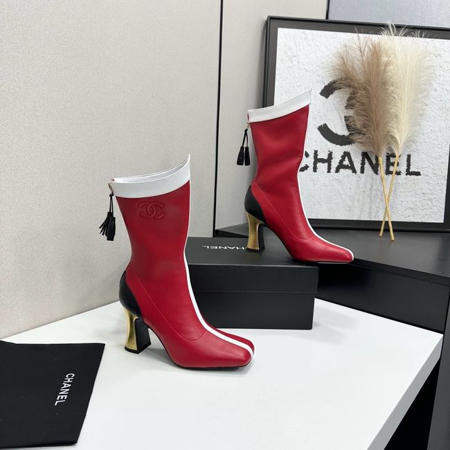 Chanel Mid-Calf Boots Shiny Calfskin 64176-4