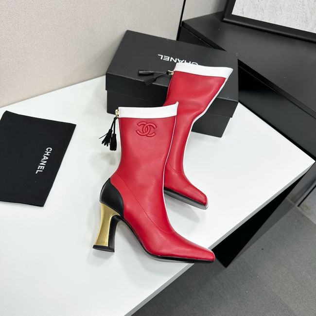 Chanel Mid-Calf Boots Shiny Calfskin 64176-4