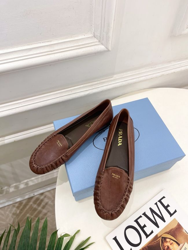 Prada Shuffle antiqued leather loafers 64173-2