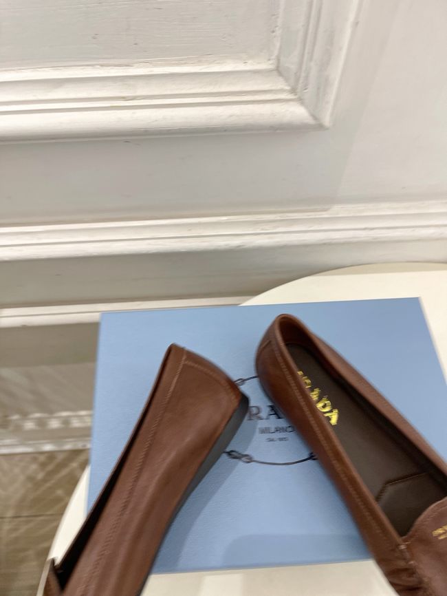 Prada Shuffle antiqued leather loafers 64173-2