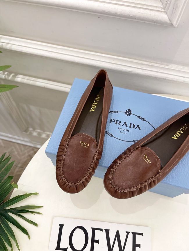 Prada Shuffle antiqued leather loafers 64173-2