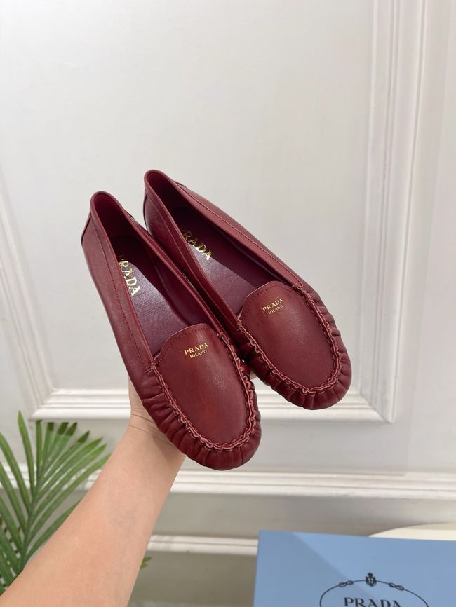 Prada Shuffle antiqued leather loafers 64173-3