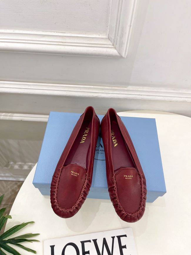 Prada Shuffle antiqued leather loafers 64173-3