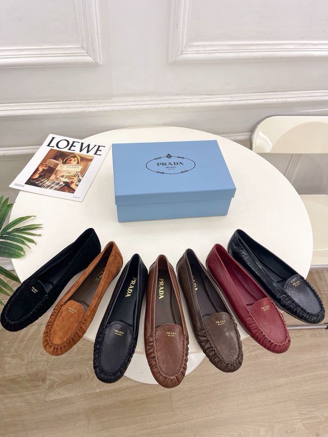 Prada Shuffle antiqued leather loafers 64173-4
