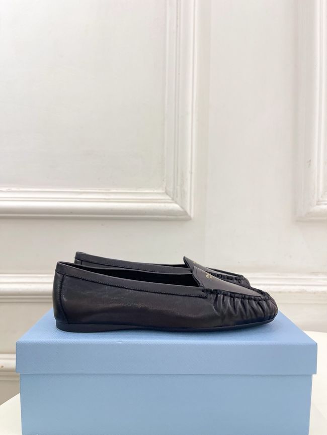 Prada Shuffle antiqued leather loafers 64173-5