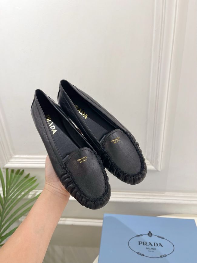 Prada Shuffle antiqued leather loafers 64173-5