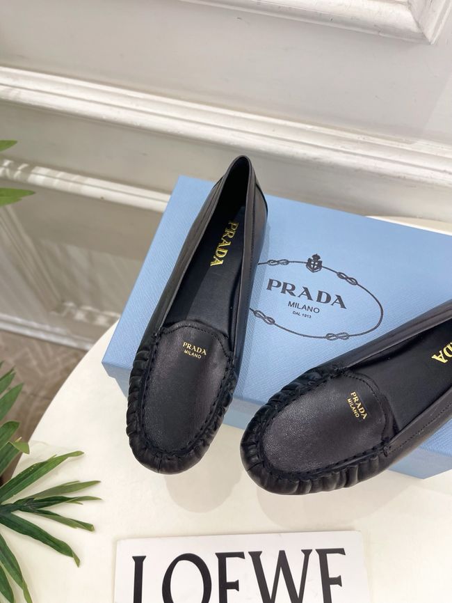 Prada Shuffle antiqued leather loafers 64173-5