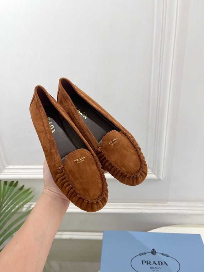 Prada Shuffle antiqued leather loafers 64173-6