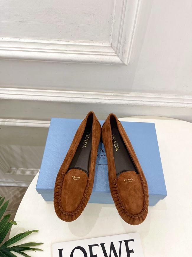 Prada Shuffle antiqued leather loafers 64173-6