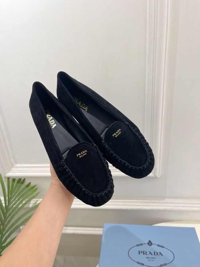 Prada Shuffle antiqued leather loafers 64173-7